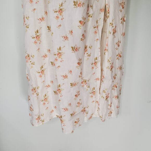 Reformation Marabella Dress Veronica 100% Linen Smocked Midi Cream Size Medium - Picture 8 of 12